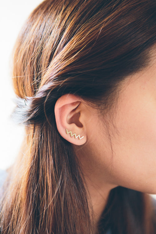Zig Zag Ear Pin Earrings