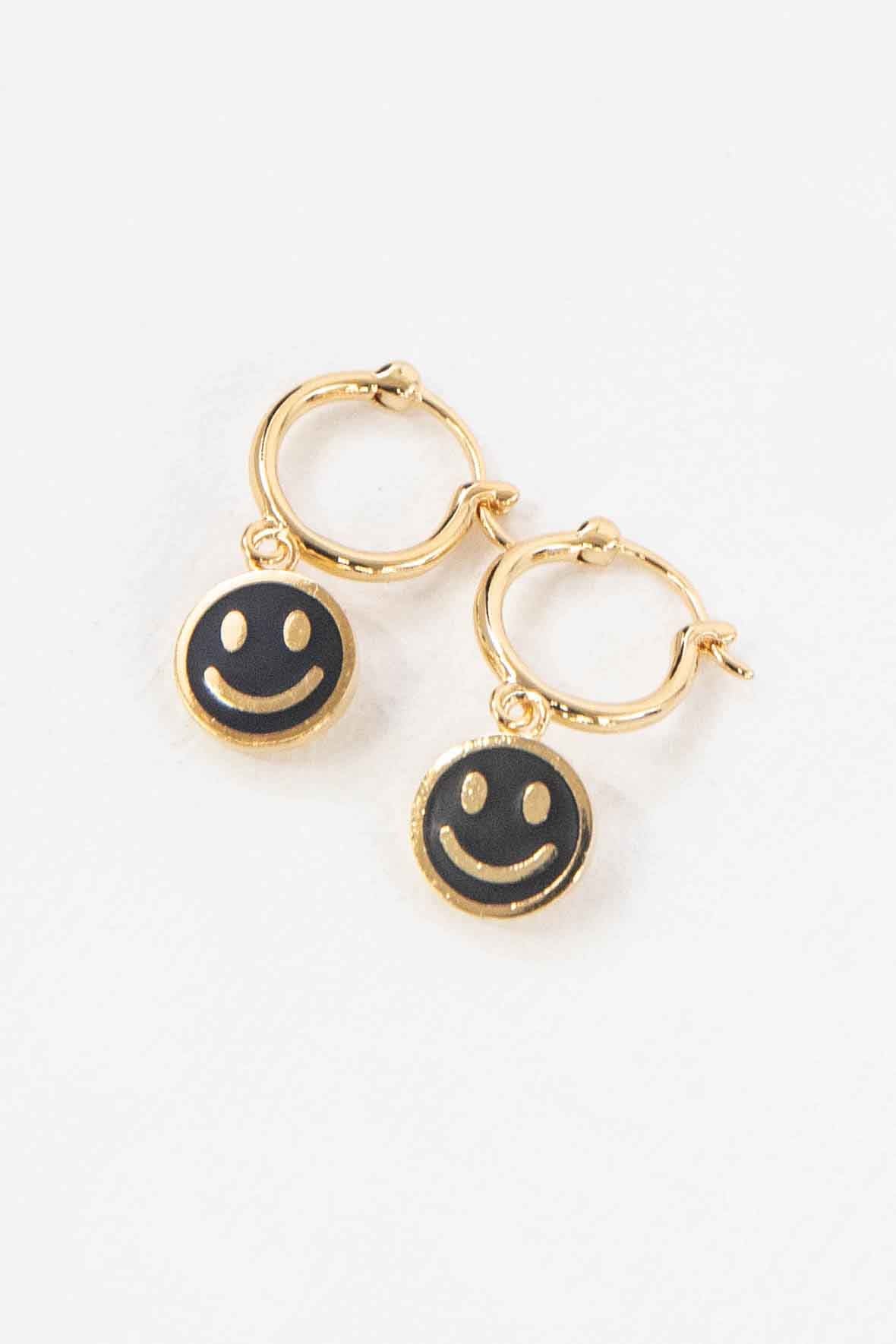 Smiley Huggie Hoop Earrings