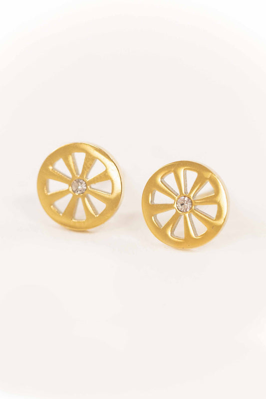 Pinwheel Stud Earrings | Gold