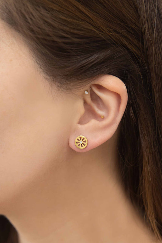 Pinwheel Stud Earrings | Gold