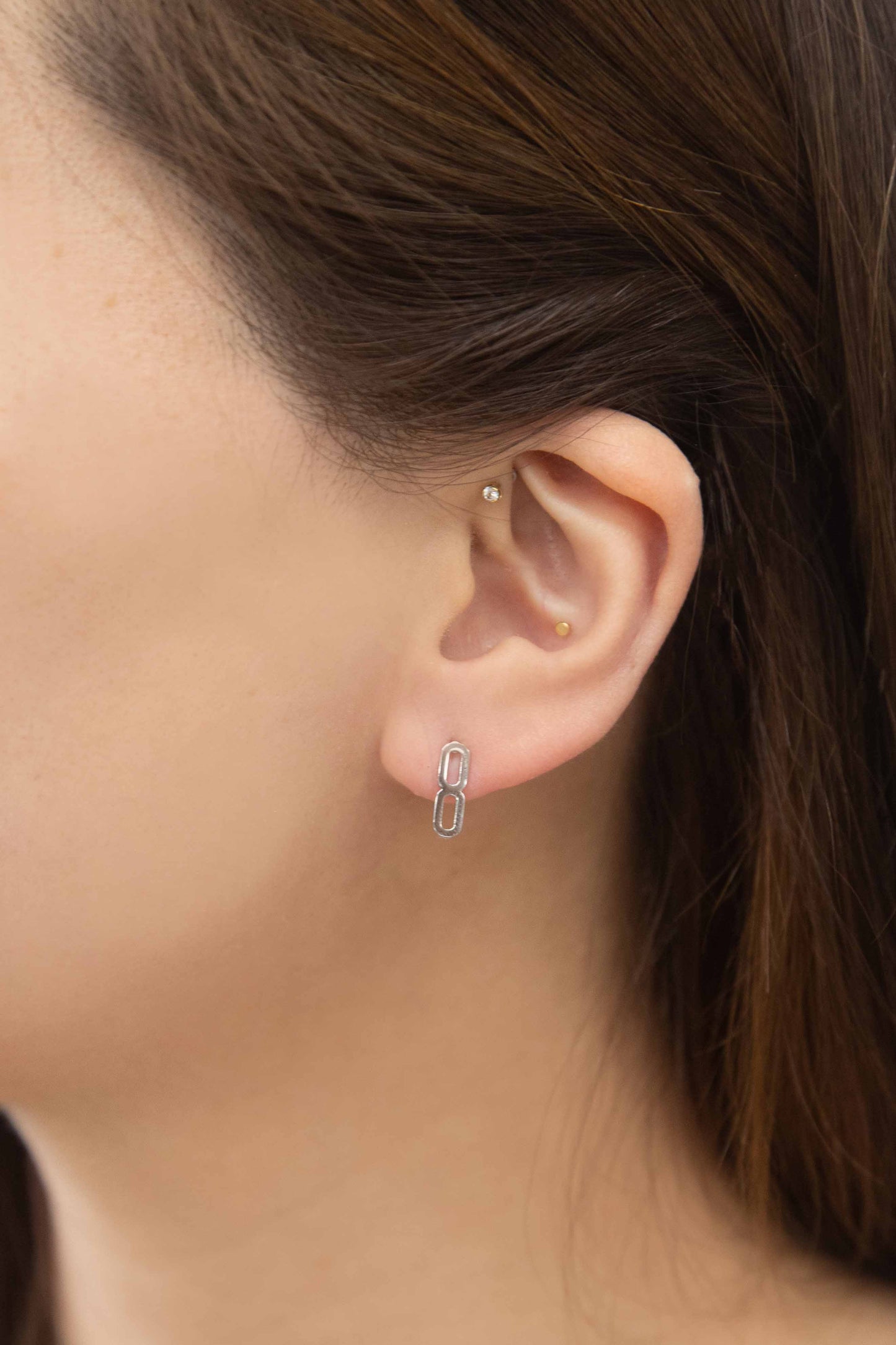 Connection Stud Earrings | Silver