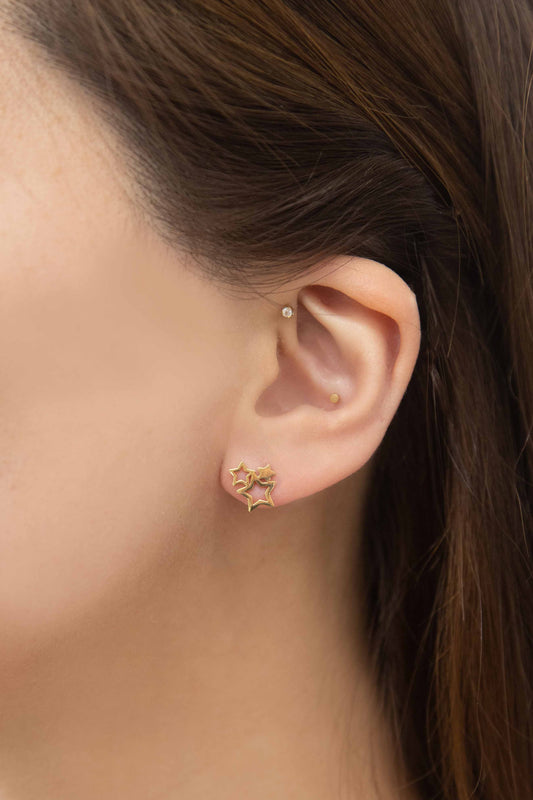 Cluster of Stars Stud Earrings | Gold