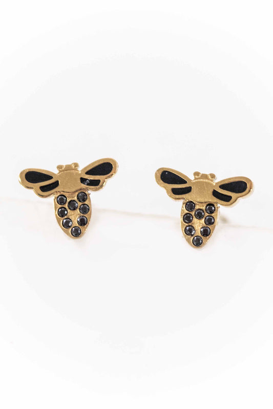 Buzzing Bee Stud Earrings | Gold