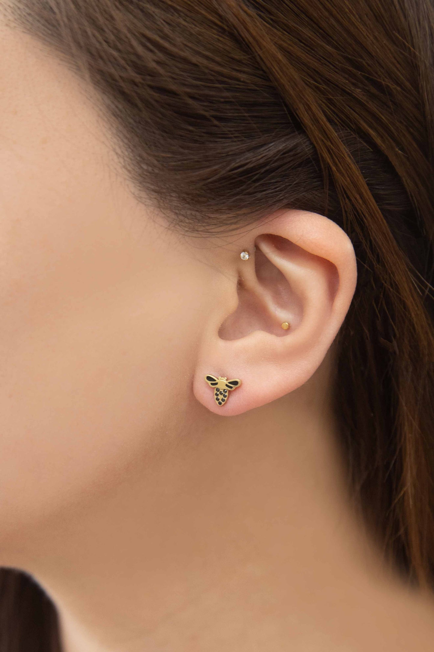 Buzzing Bee Stud Earrings | Gold