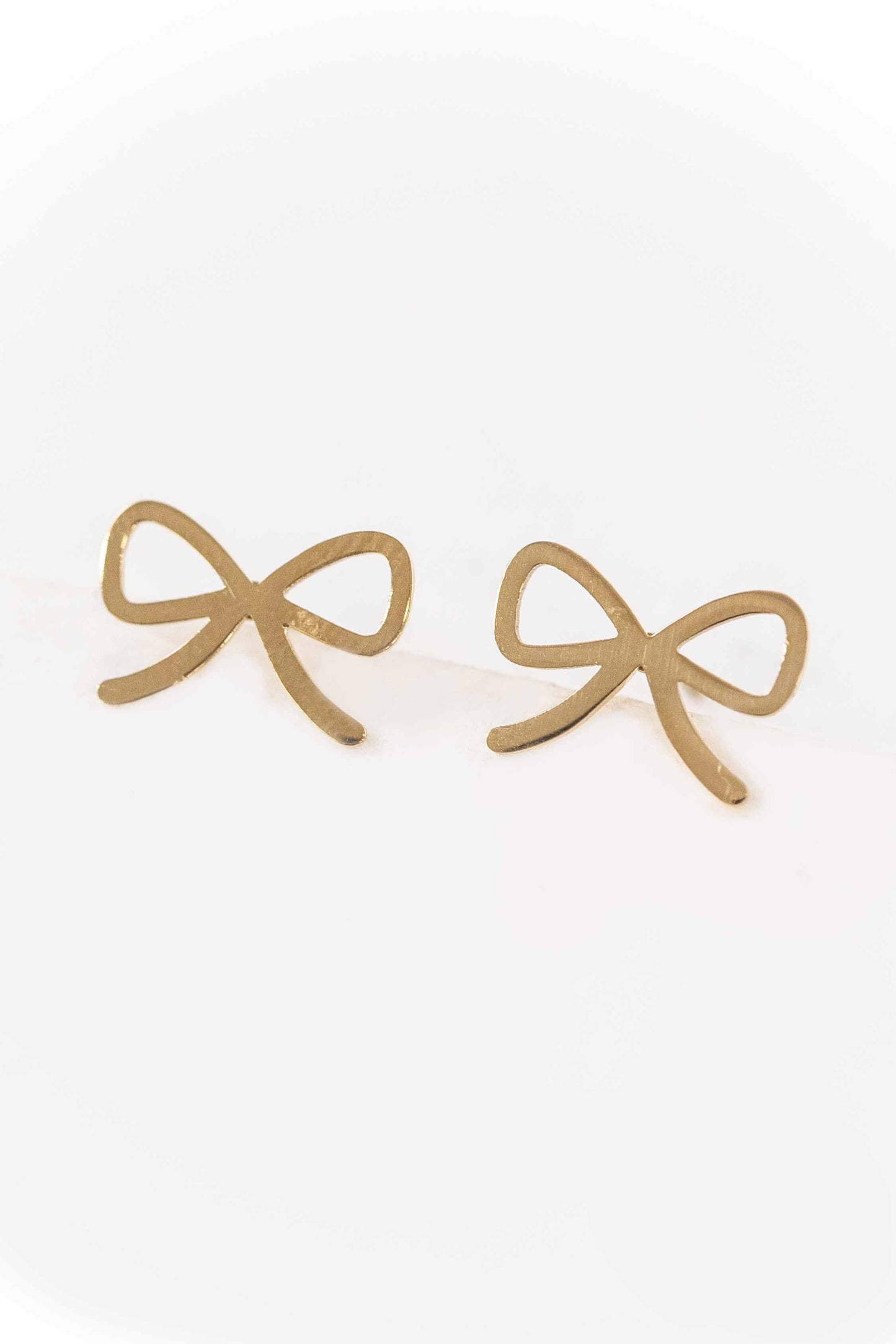 Cute Bow Stud Earrings | Gold