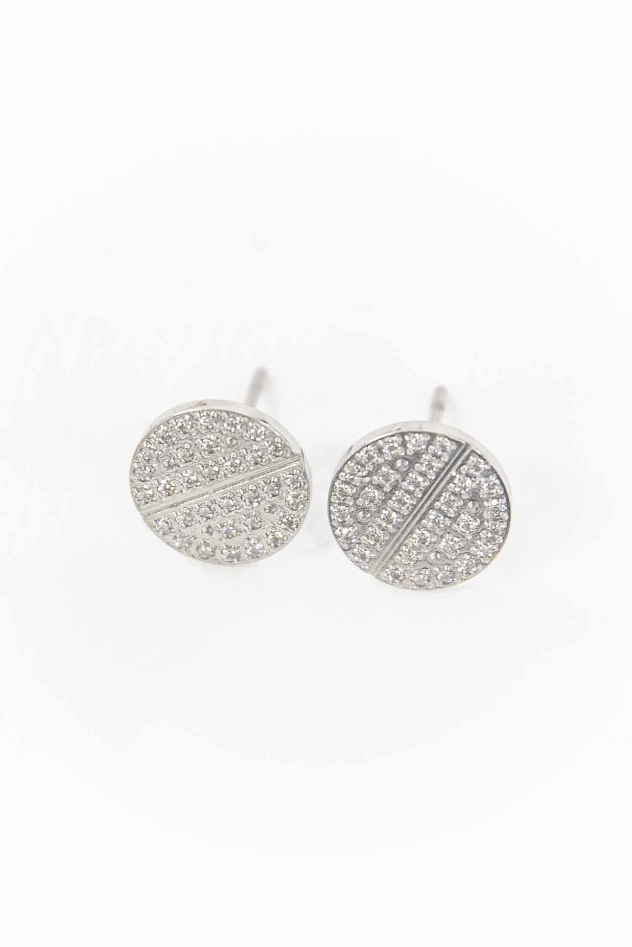 Cent Stud Earrings | Silver