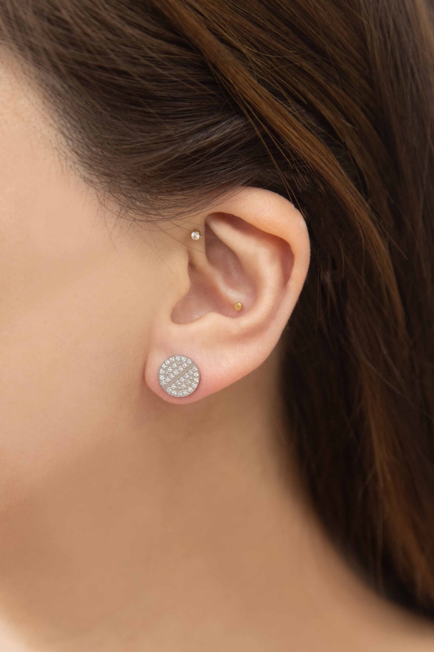 Cent Stud Earrings | Silver