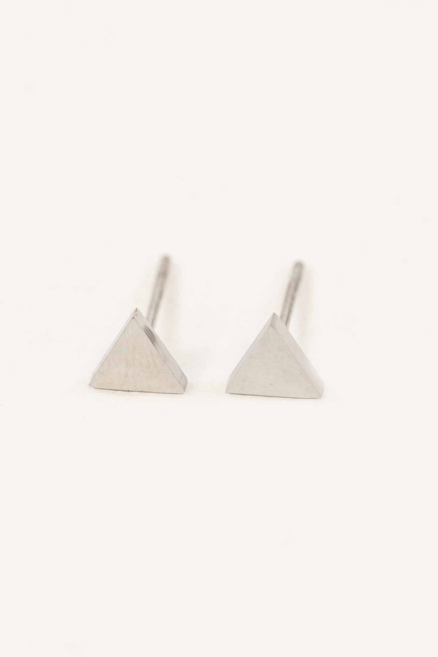 Triangle Stud Earrings | Silver