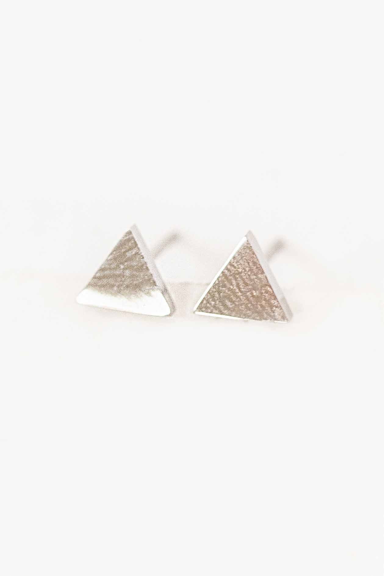 Triangle Stud Earrings | Silver