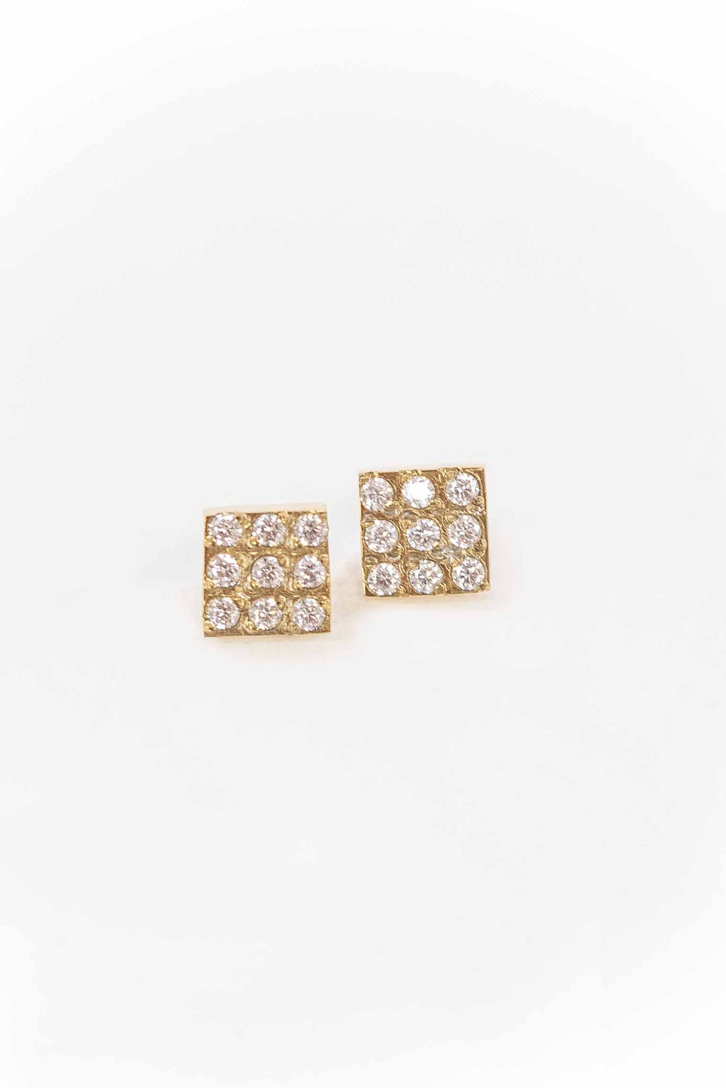 Disco Square Stud Earrings | Gold