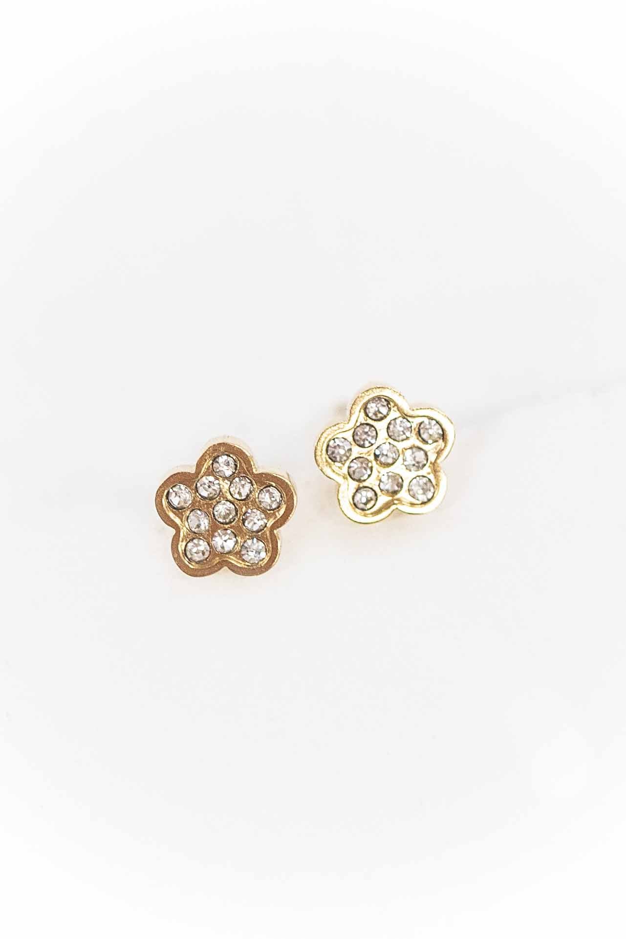 Cute Flower Stud Earrings | Gold