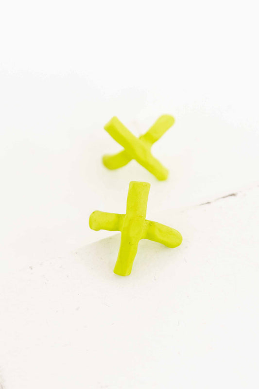 Tic Tac Toe Earrings | Lime