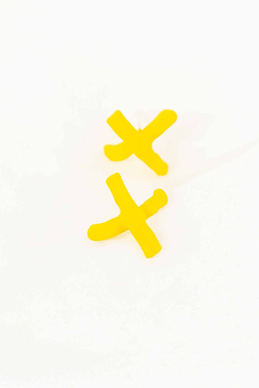 Tic Tac Toe Earrings | Yellow