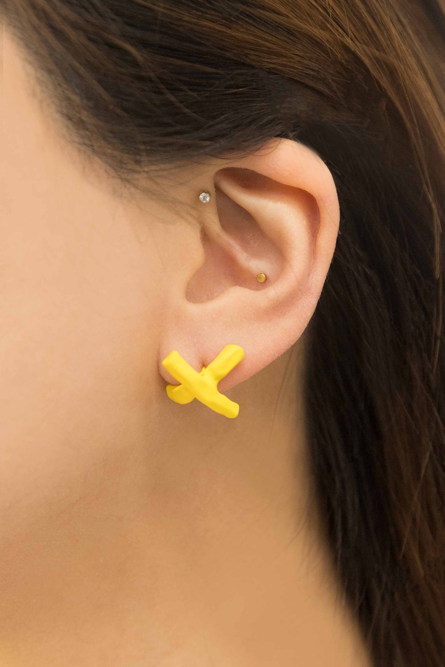 Tic Tac Toe Earrings | Yellow