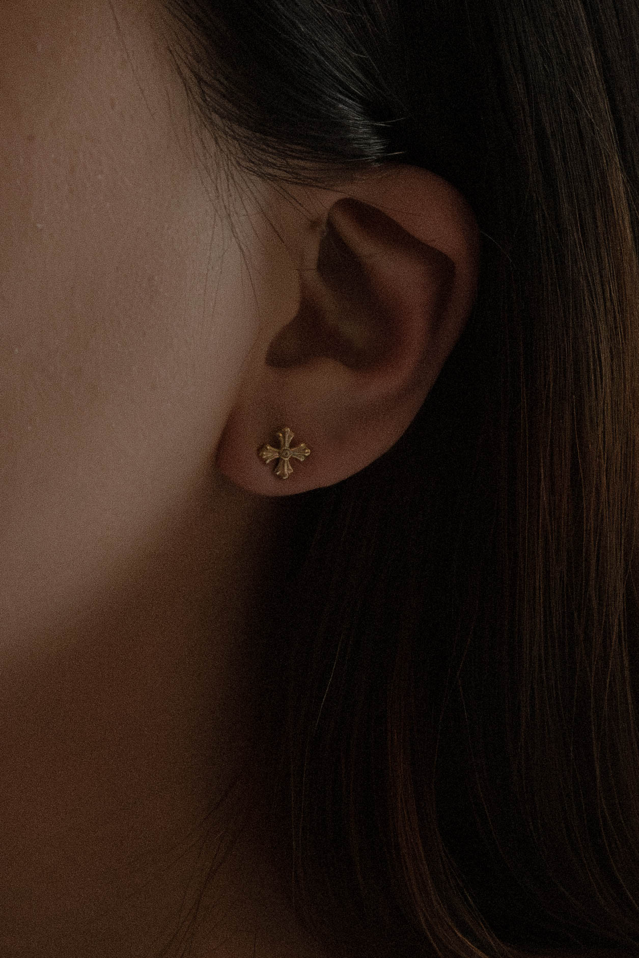 Small Cross Stud Earrings