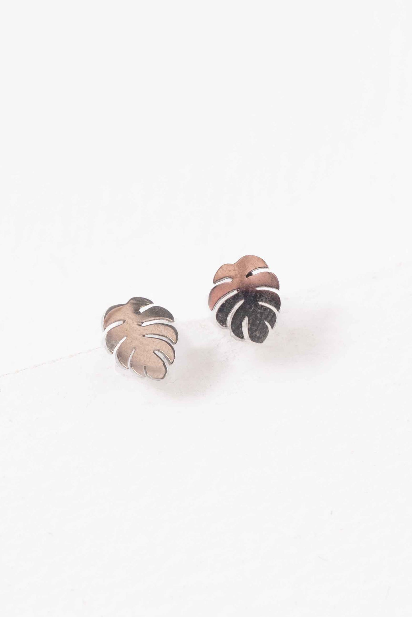 Mini Palm Stud Earrings | Silver