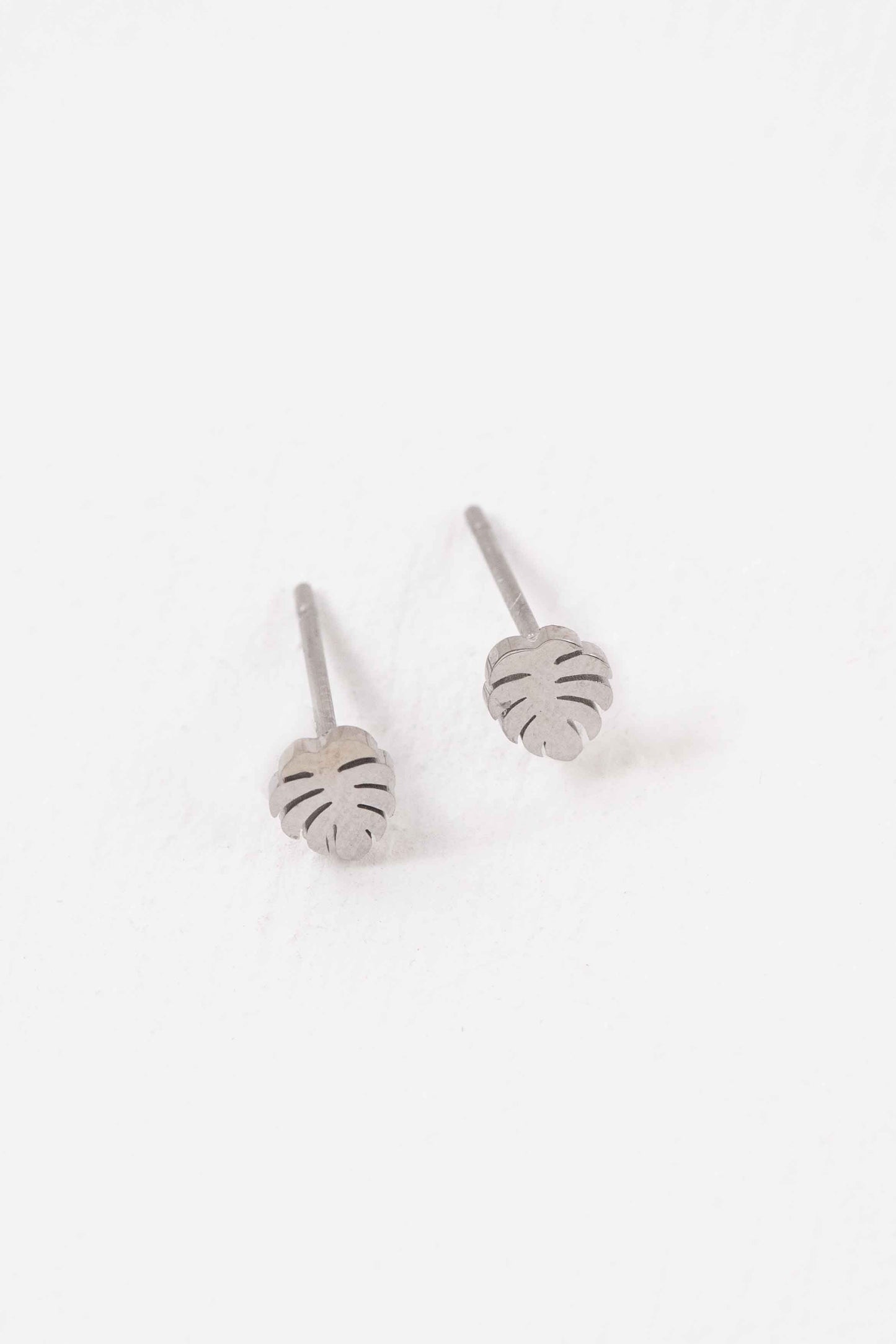 Mini Palm Stud Earrings | Silver