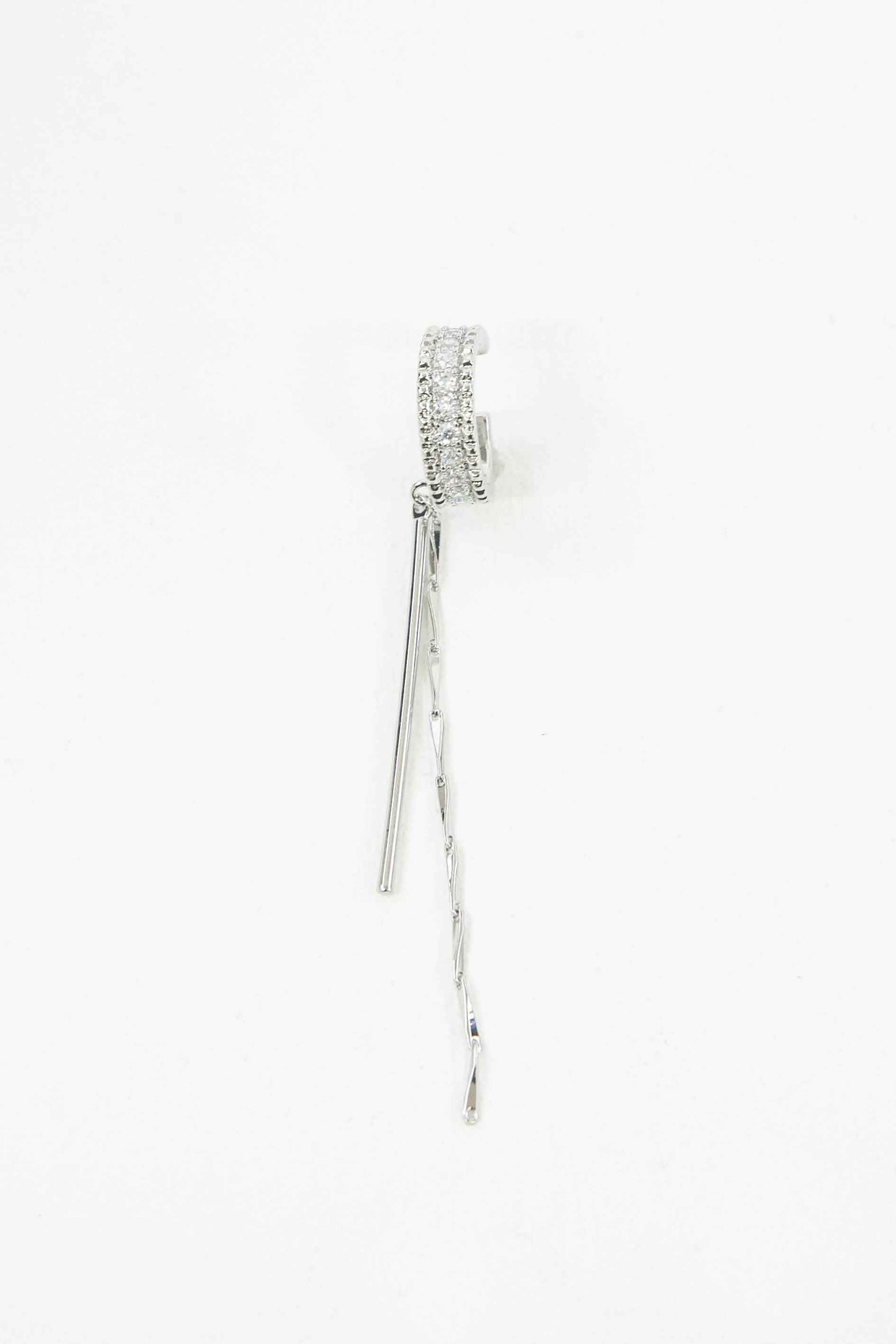 Drop the Bar Ear Cuff Earrings | Silver