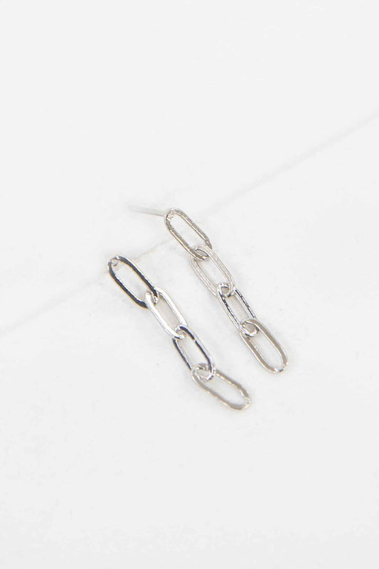 Mini Chain Dangle Earrings | Silver