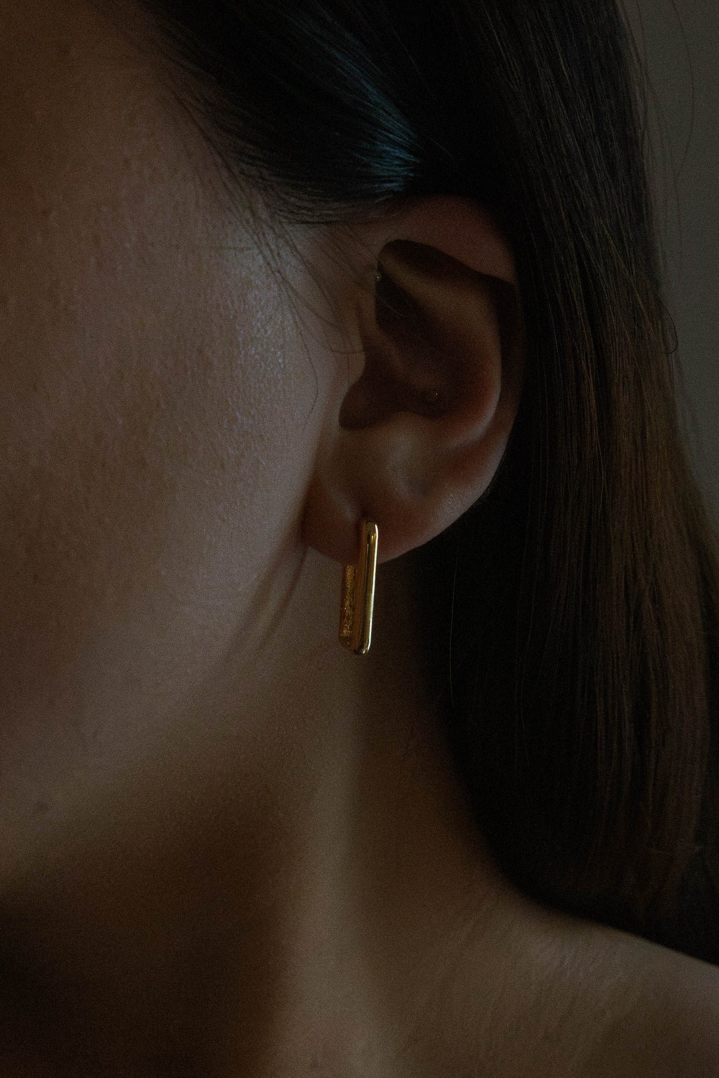 Rectangular Rounded Earrings Rounded Rectangle Hoop Earrings | Gold – Lovoda