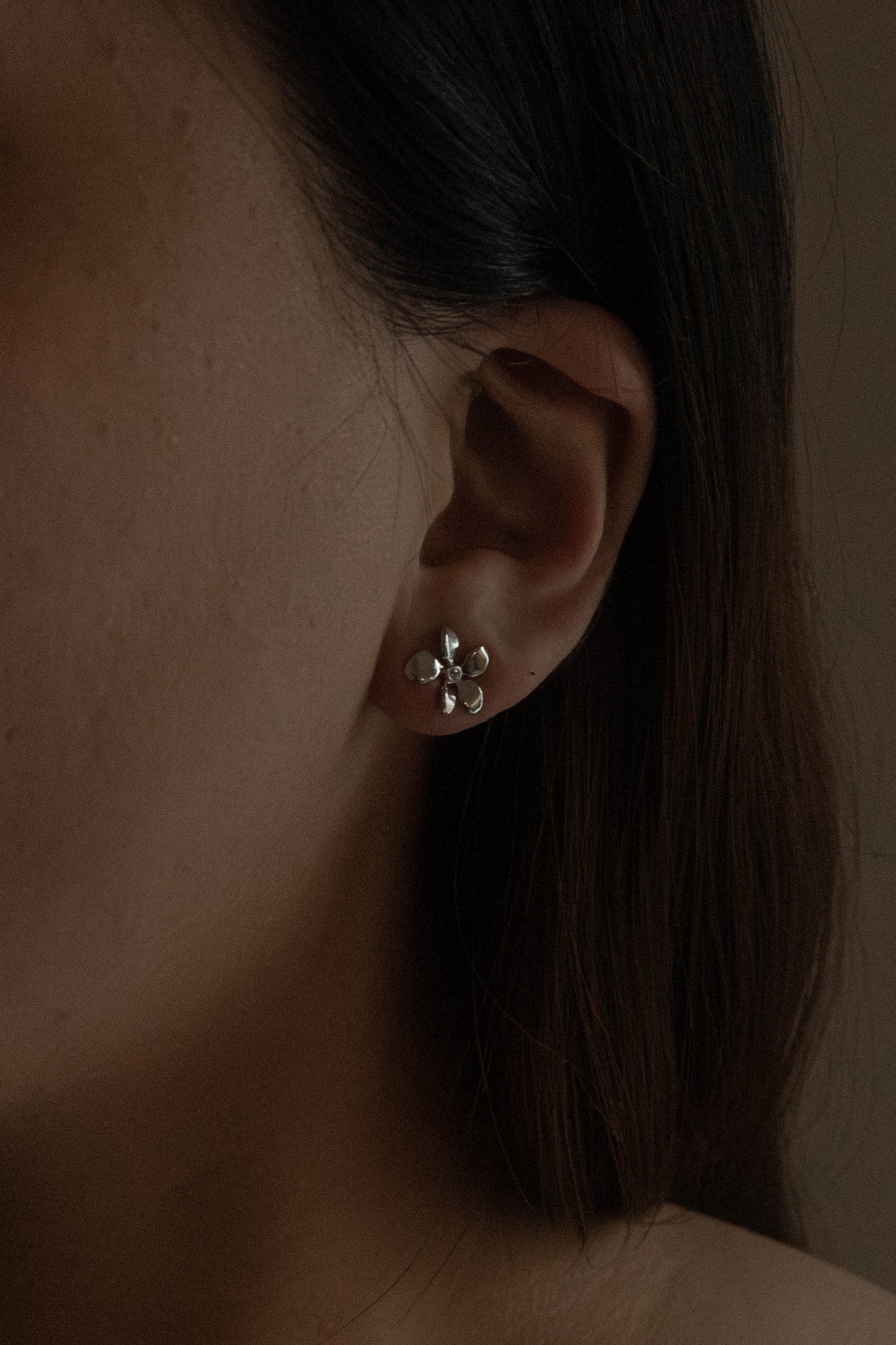 Flower Stud Earrings | Silver