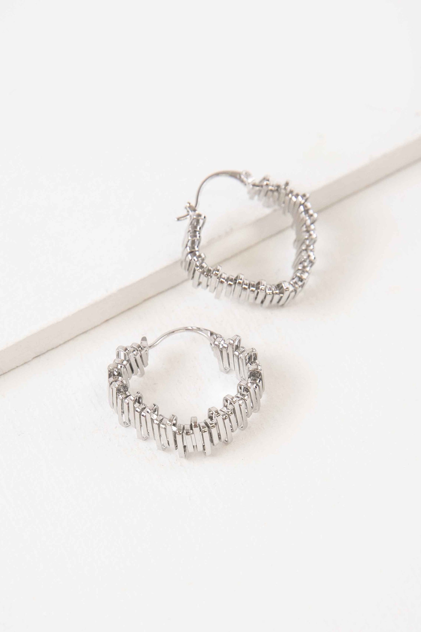 Teeter Totter Hoop Earrings | Silver