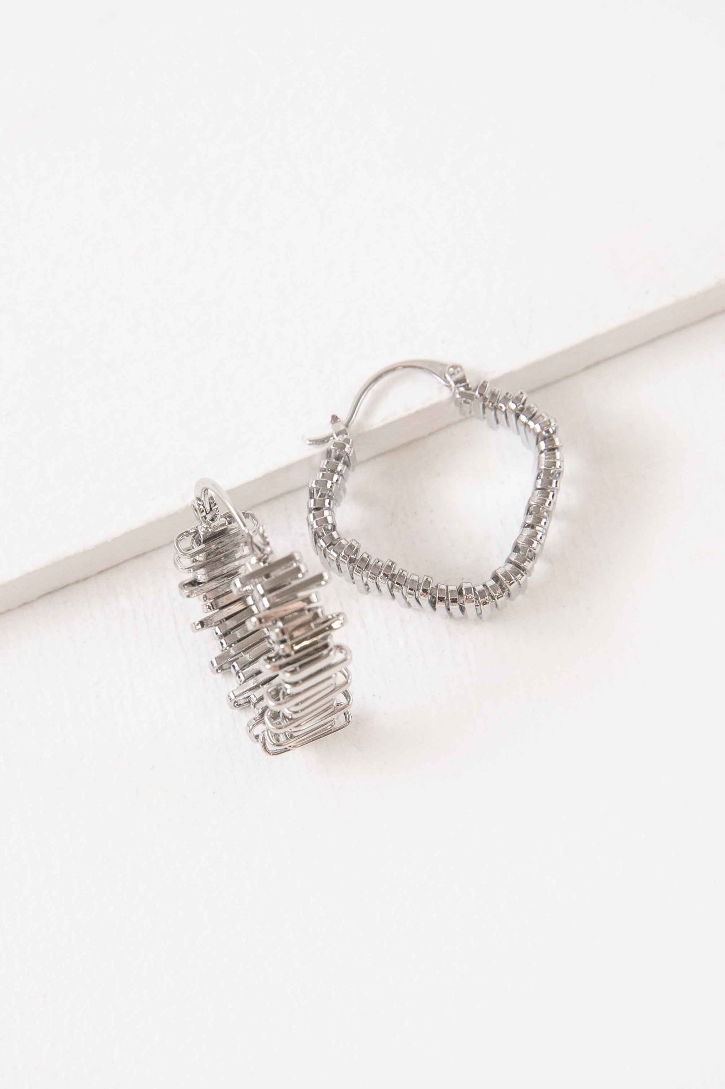 Teeter Totter Hoop Earrings | Silver