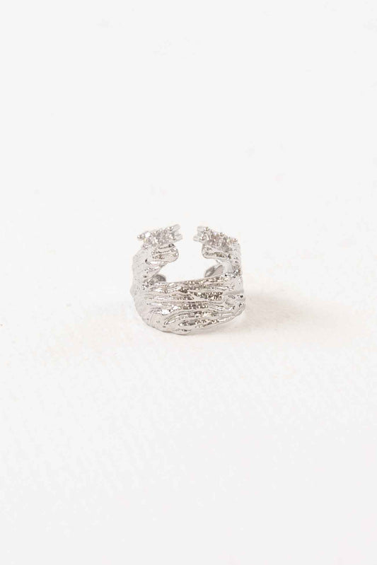 Modern Art Cuff Earring | Silver