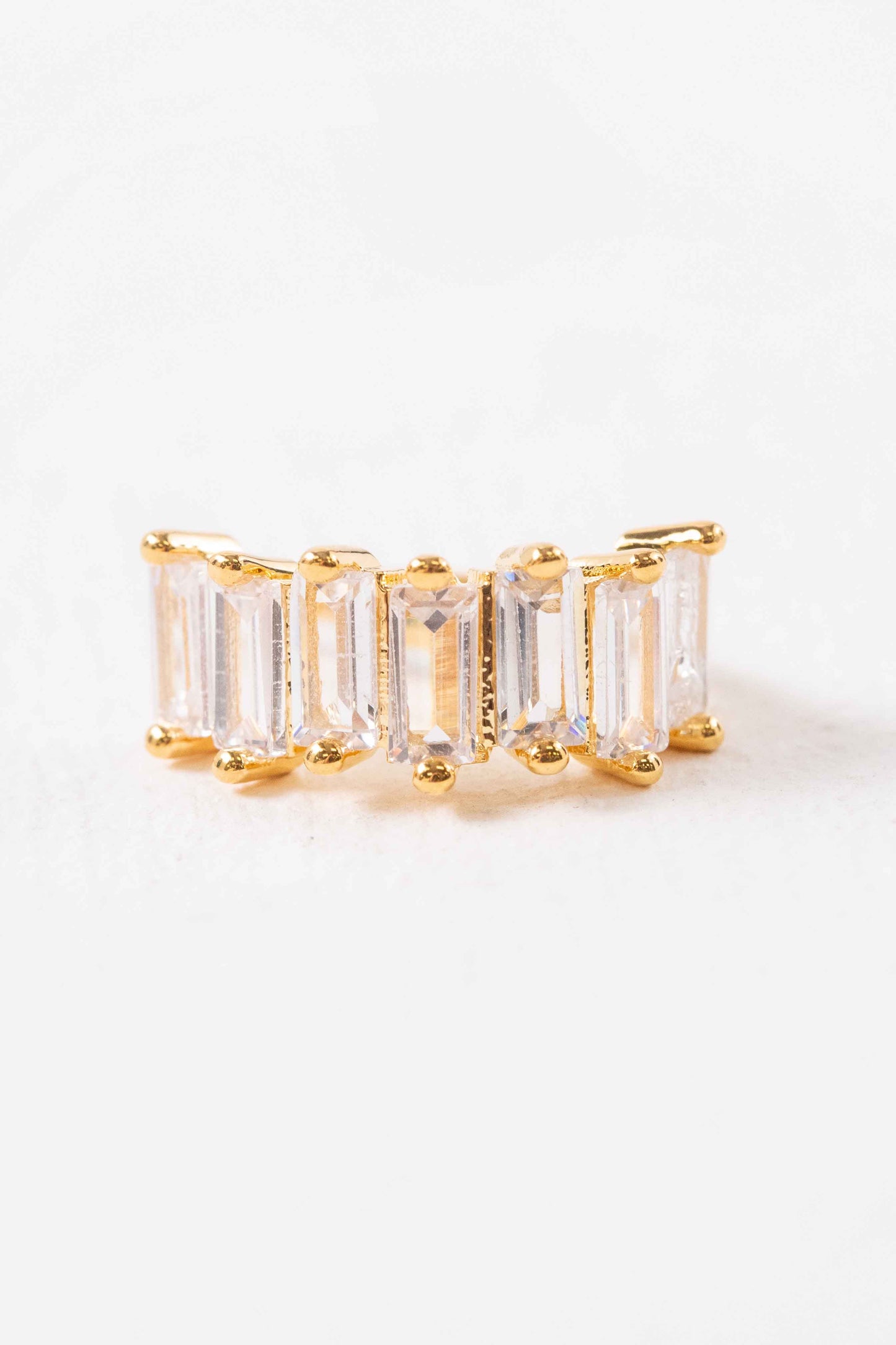 Baguette Stone Cuff Earring | Gold