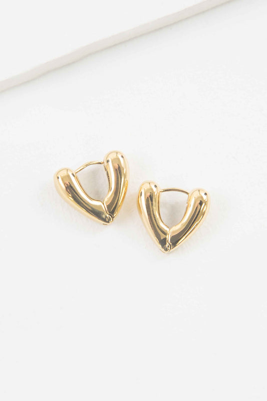 V Huggie Hoop Earrings