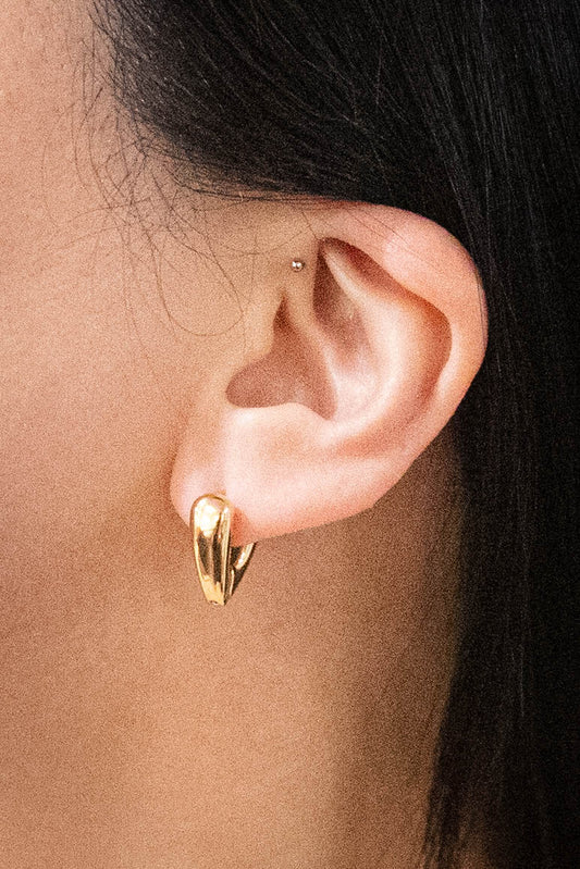 V Huggie Hoop Earrings