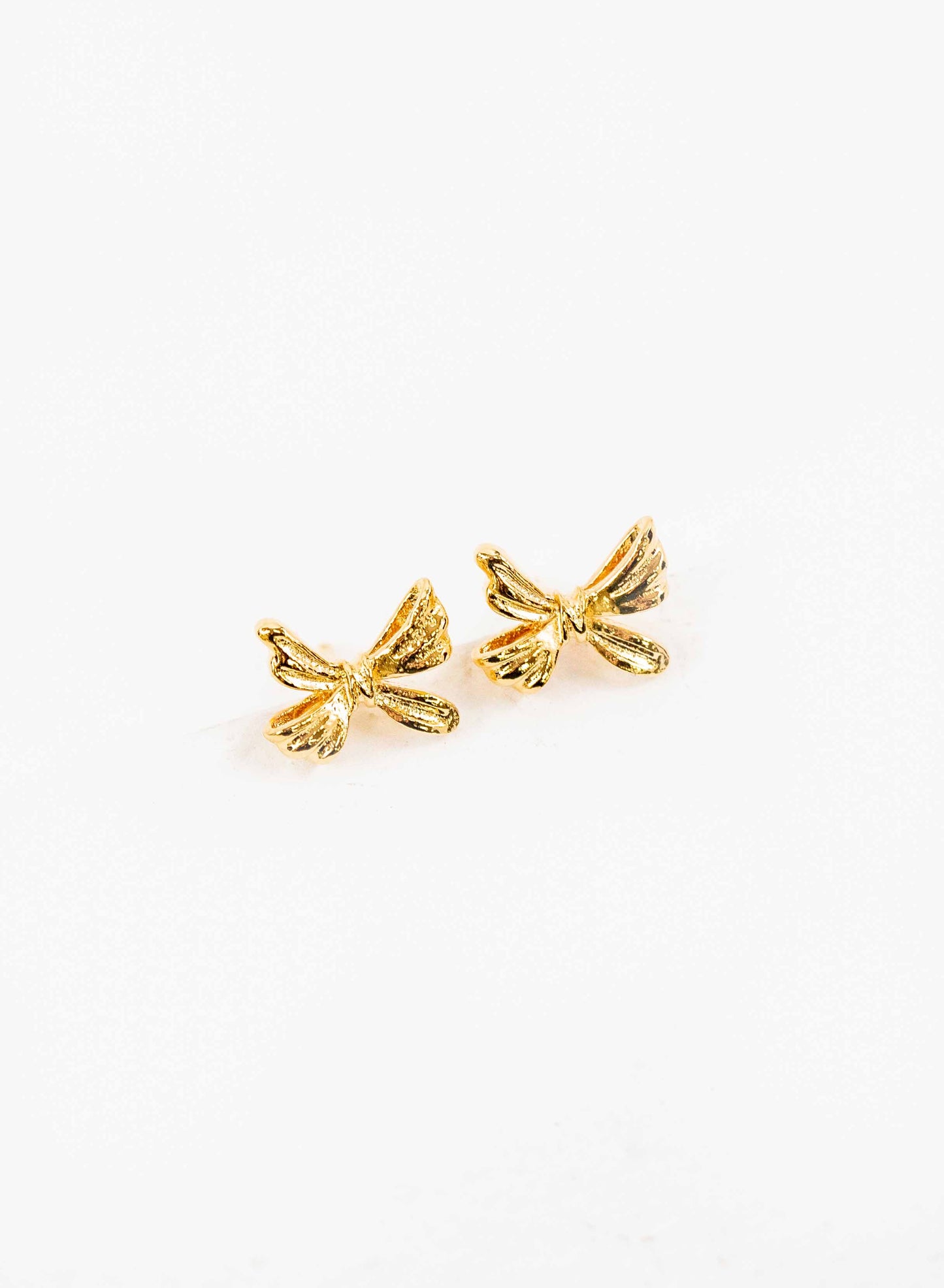 Ample Bow Charm Earrings | Gold