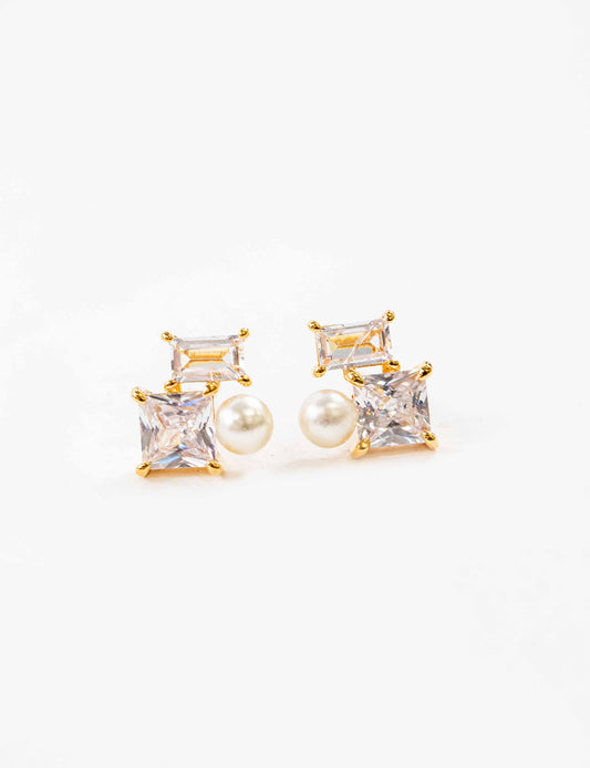 Boxed Cluster Earrings | Gold