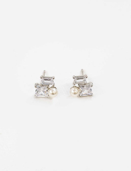 Boxed Cluster Earrings | Silver