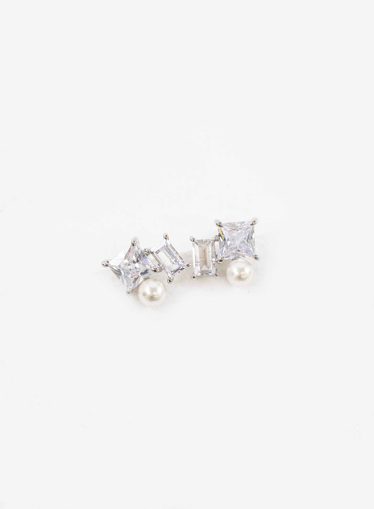 Boxed Cluster Earrings | Silver