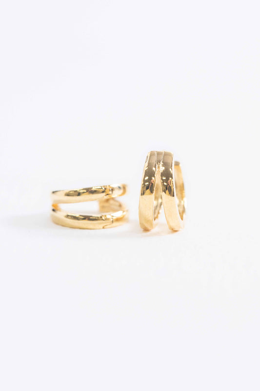 Split Huggie Hoop Earrings | Gold