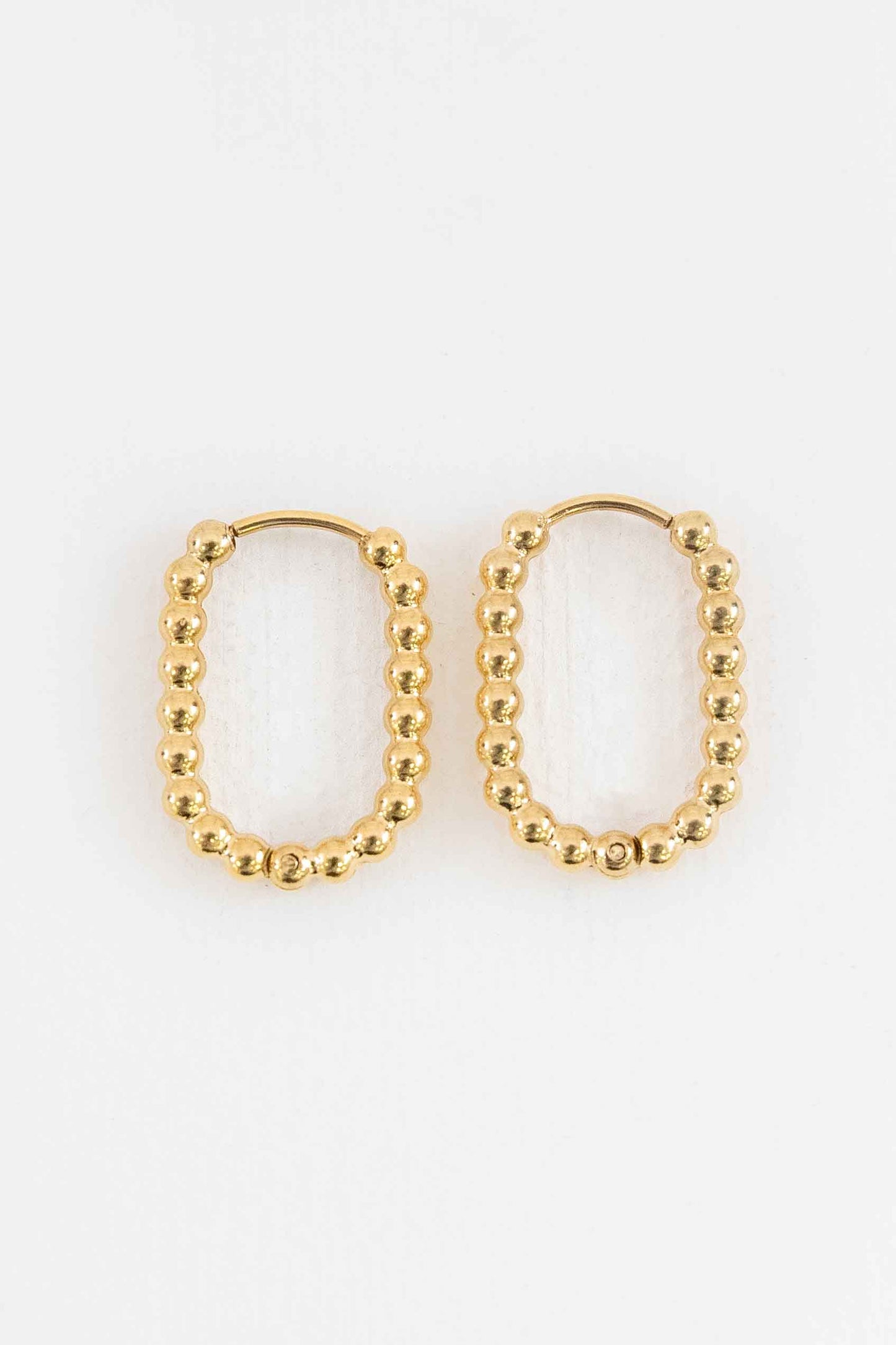 Oval Bubble Hoop Earrings | Gold
