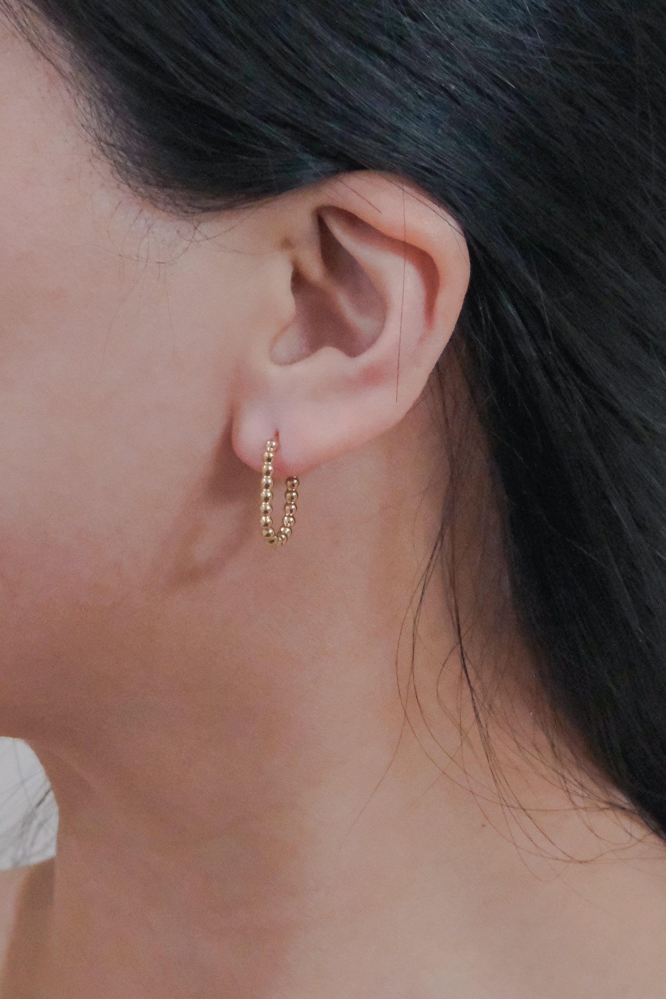 Oval Bubble Hoop Earrings | Gold