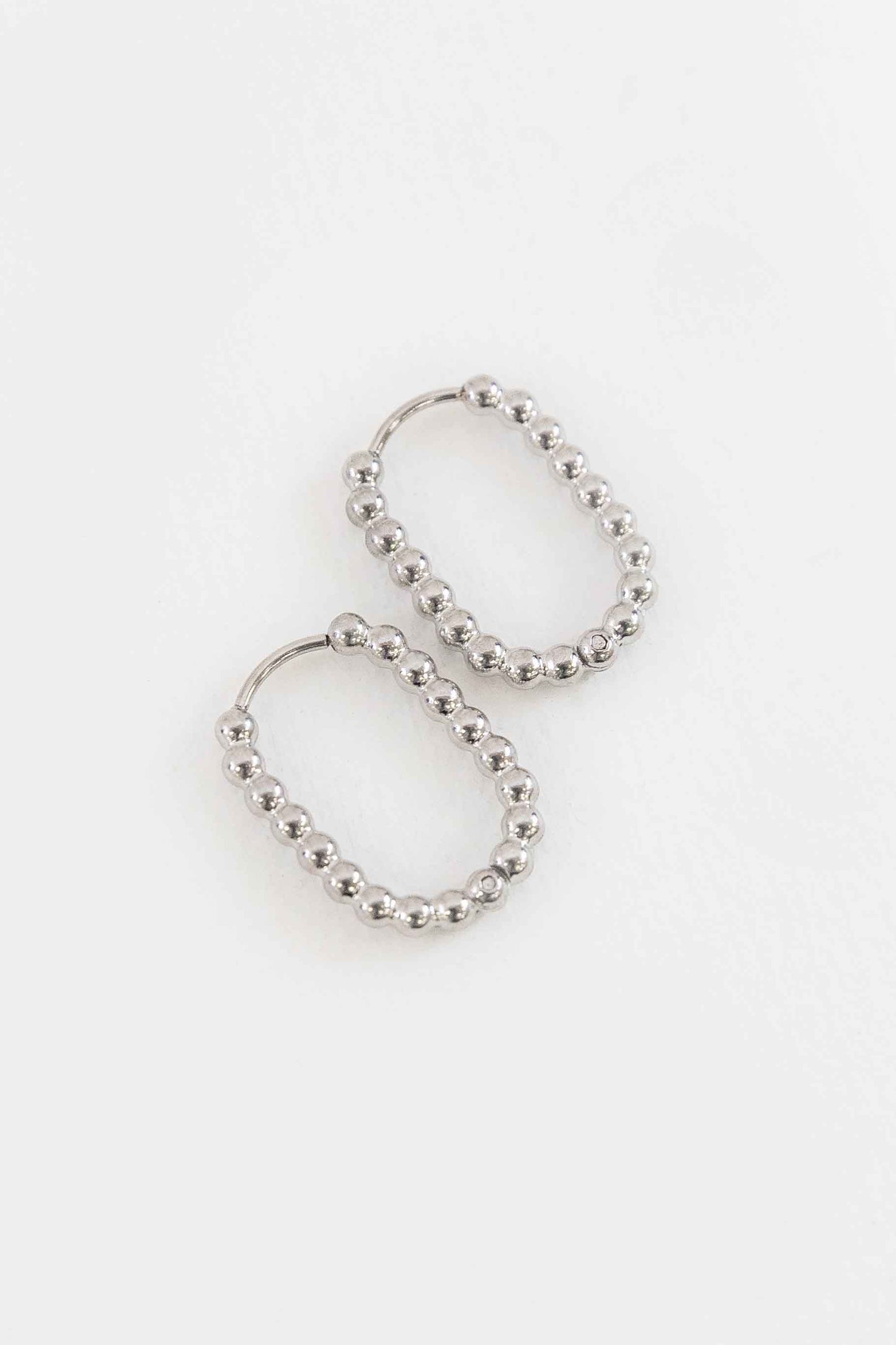 Oval Bubble Hoop Earrings | Silver
