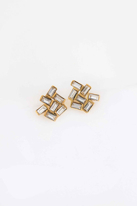 Collection of Stones Stud Earrings | Gold