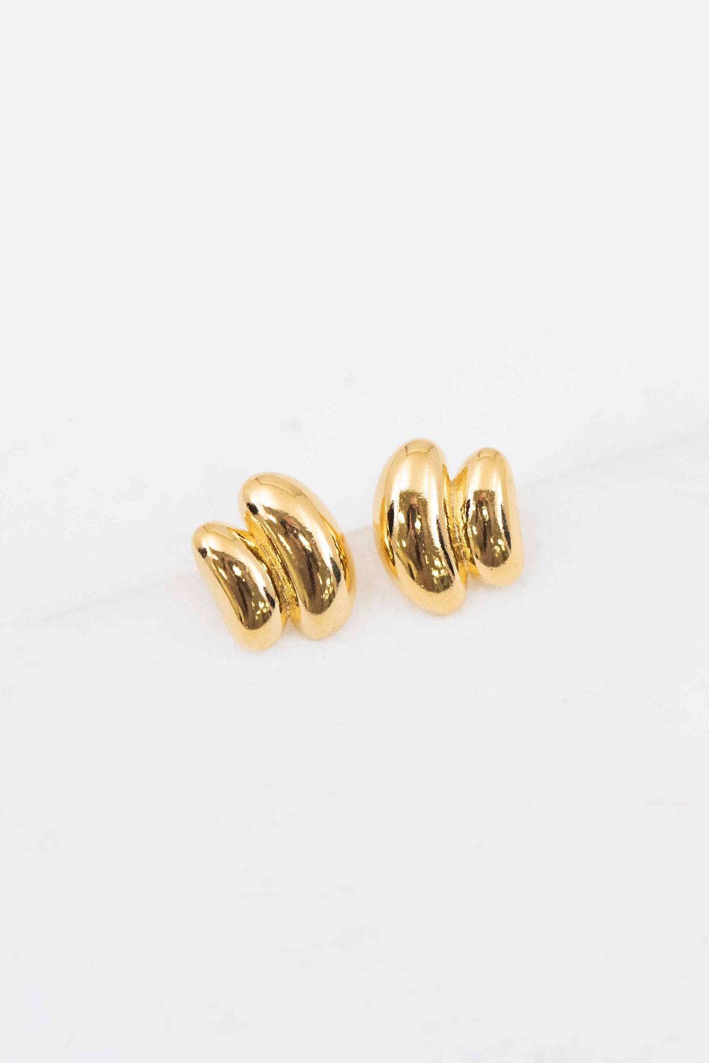 Sculpted Curve Stud Earrings | Gold
