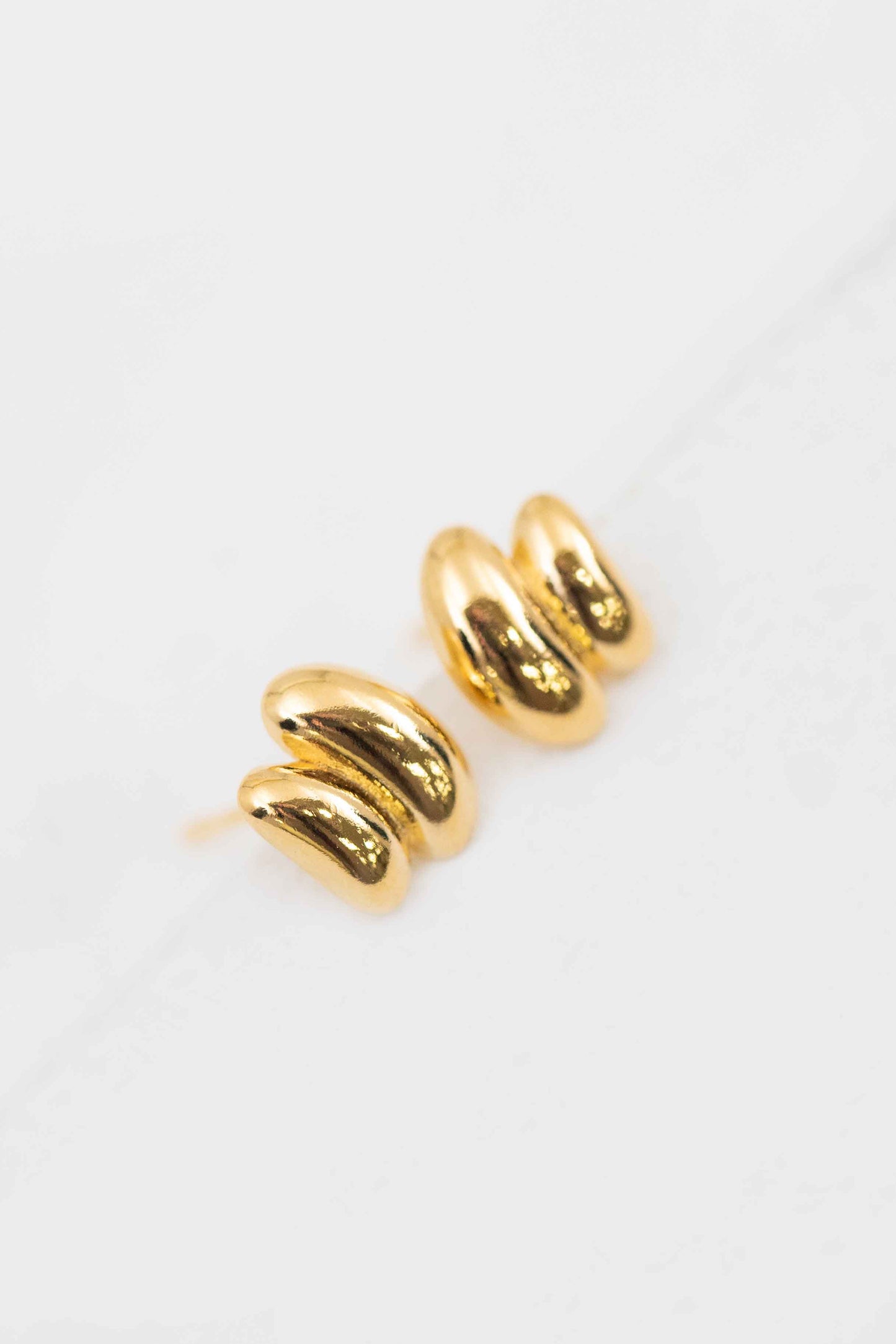 Sculpted Curve Stud Earrings | Gold