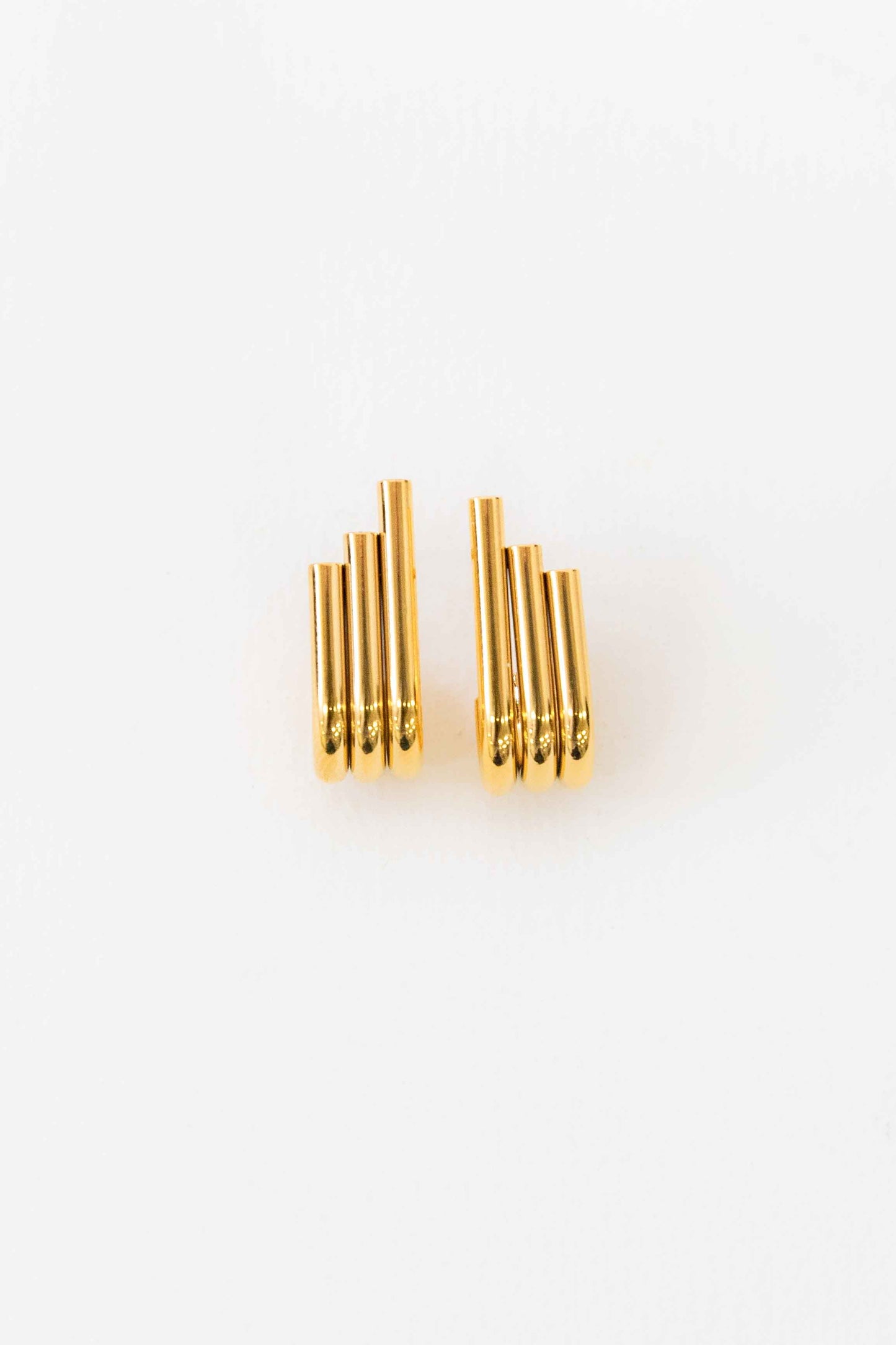 Pipes Stud Earrings | Gold