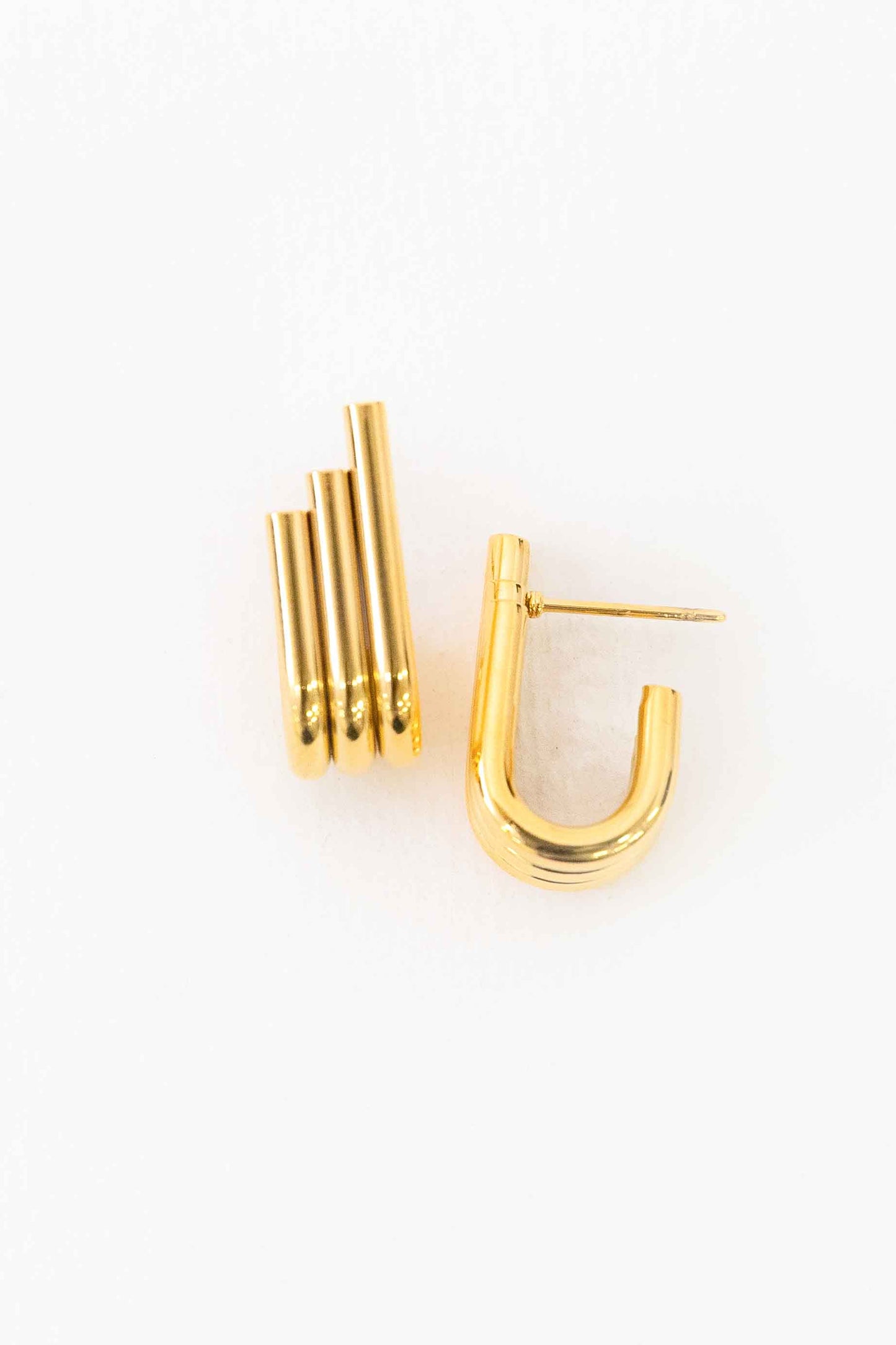 Pipes Stud Earrings | Gold