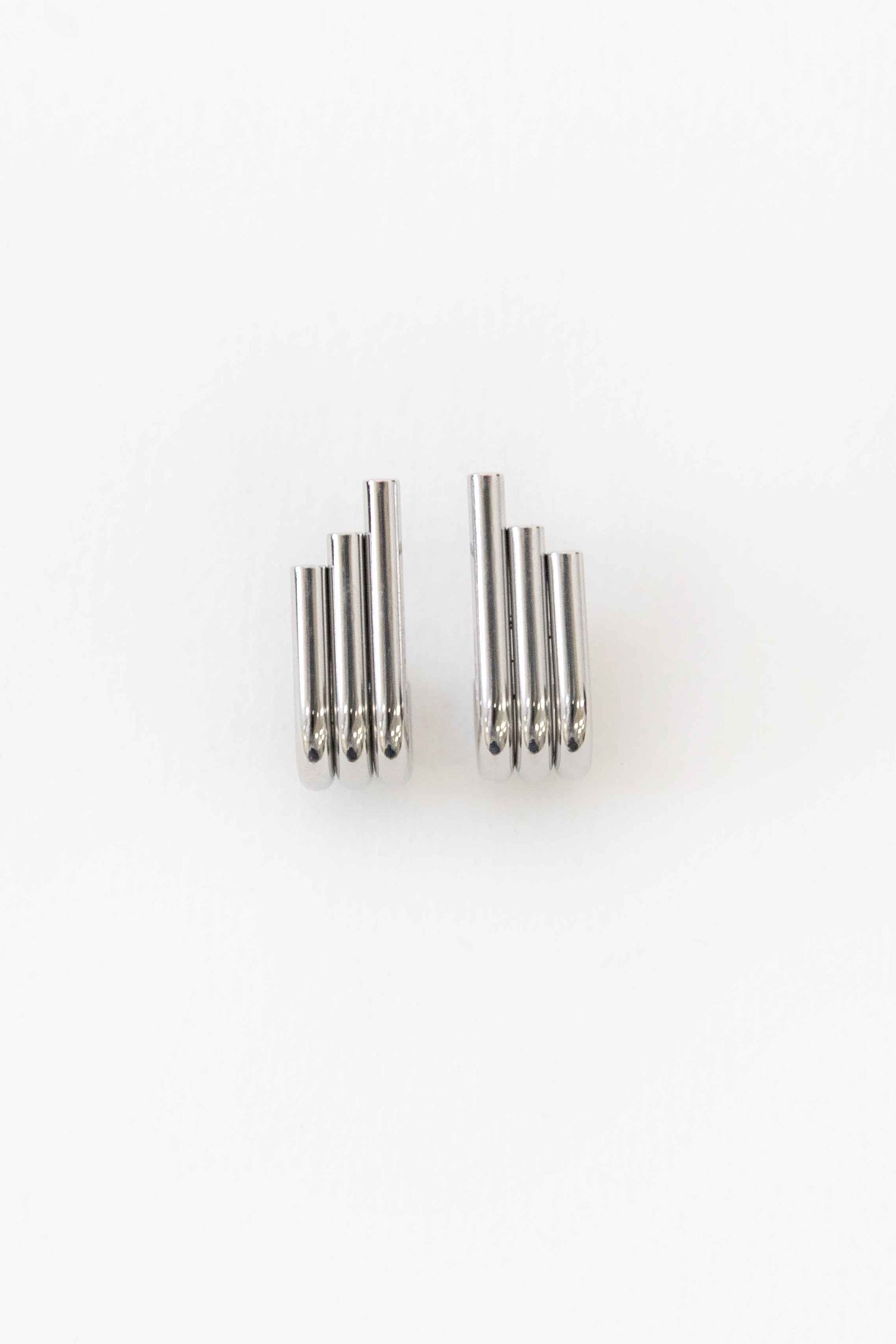 Pipes Stud Earrings | Silver