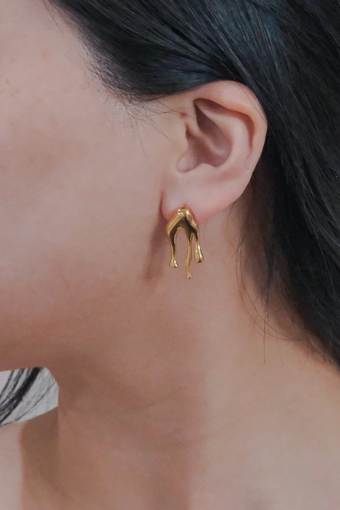 Drip Stud Earrings | Gold