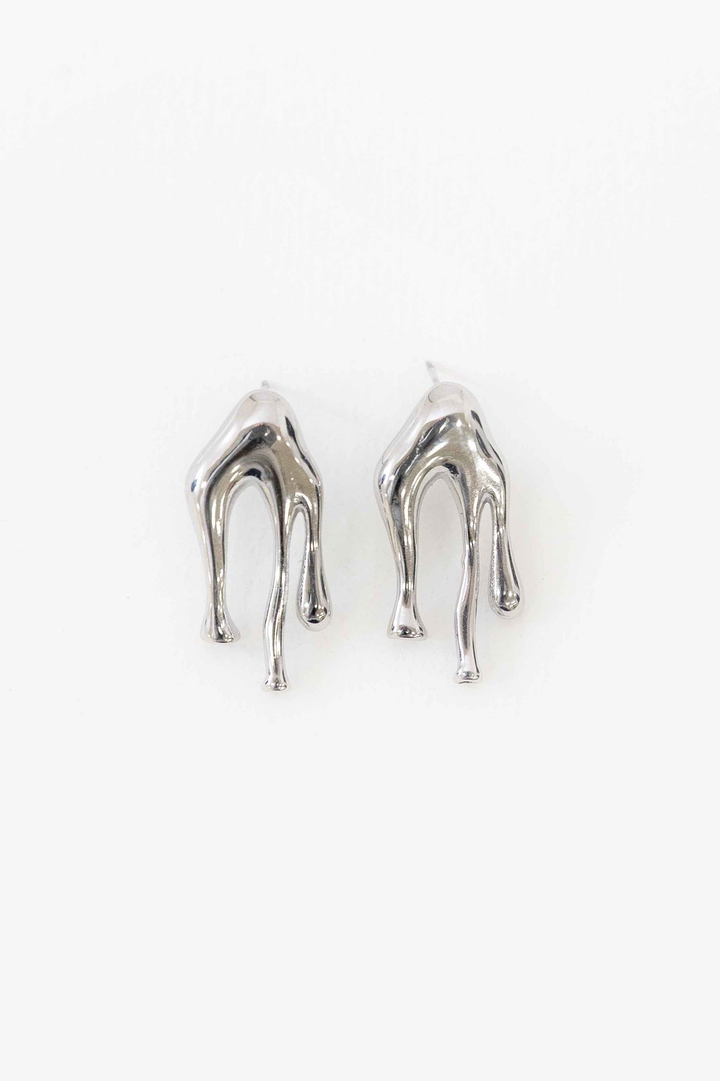 Drip Stud Earrings | Silver