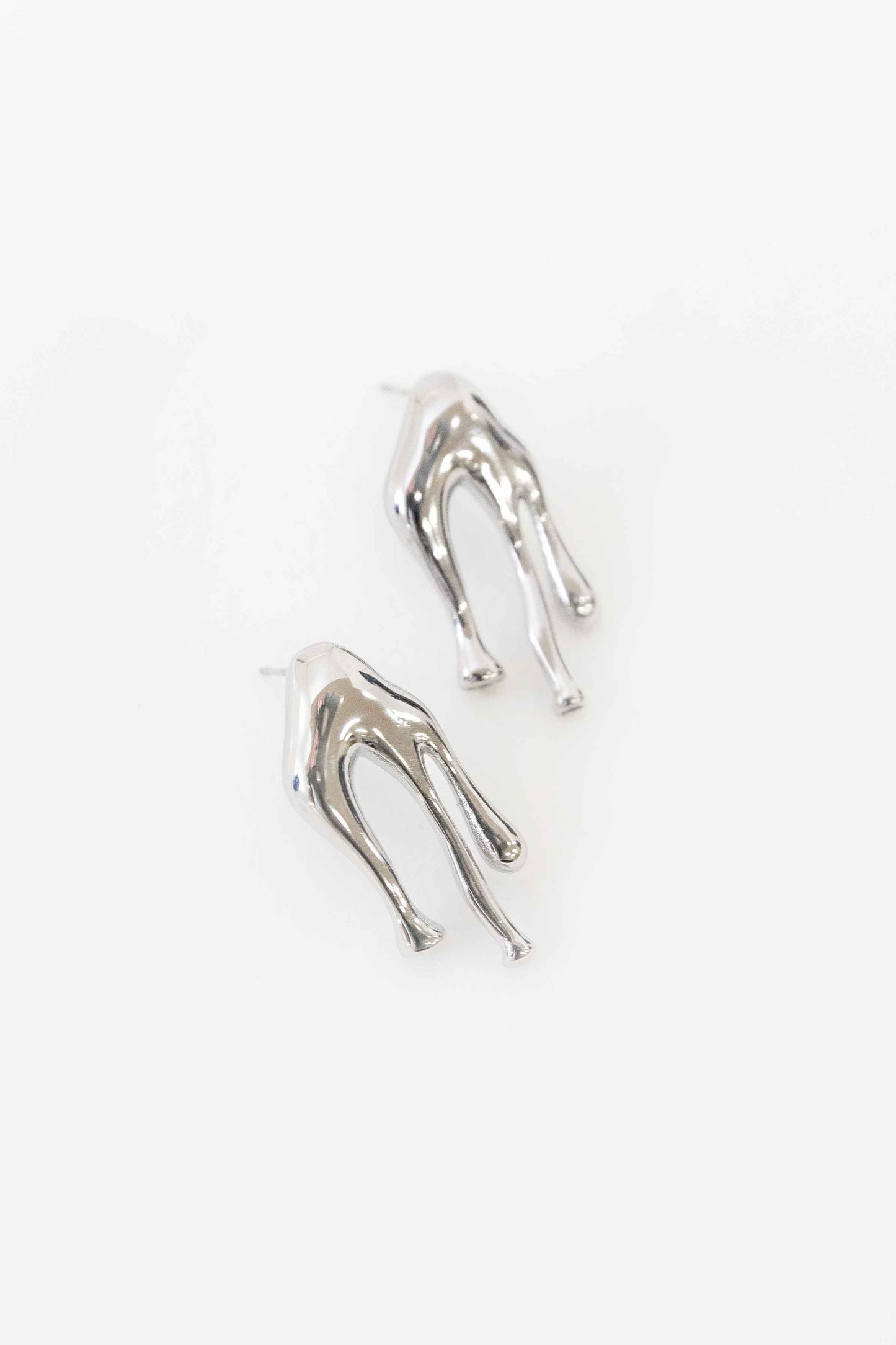 Drip Stud Earrings | Silver