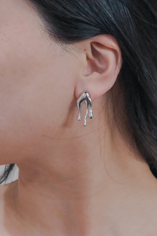 Drip Stud Earrings | Silver