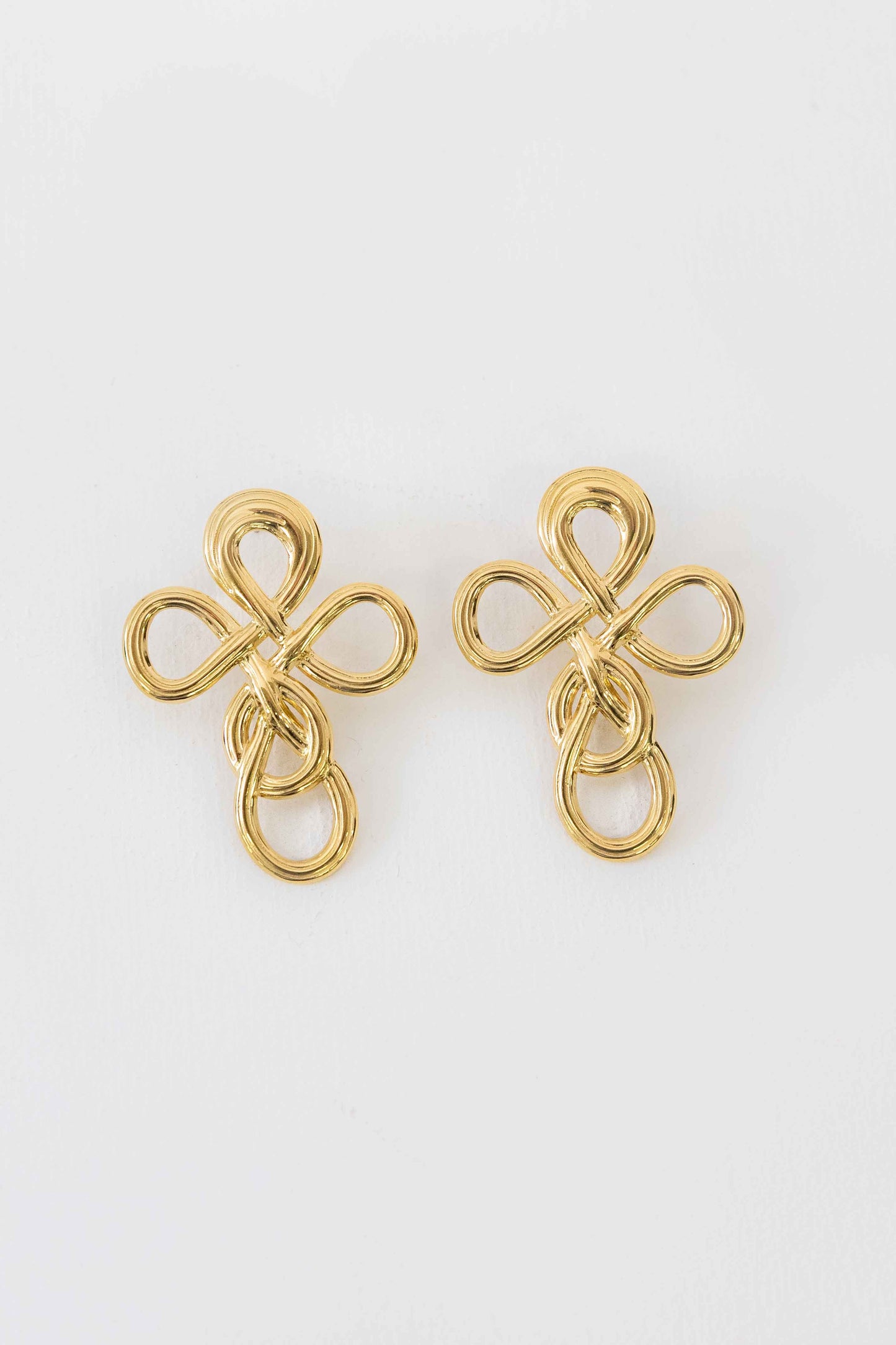 Intertwined Cross Earrings | Gold